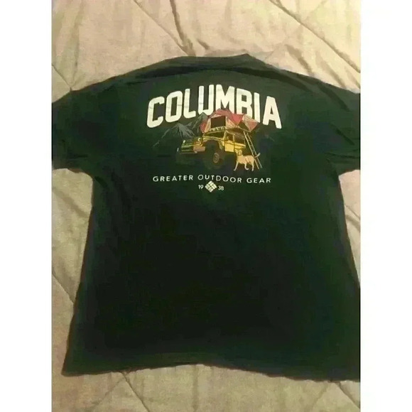 Columbia Sportswear Shirt Large Green Mens Greater Outdoor Gear Tee‎ - Picture 1 of 5